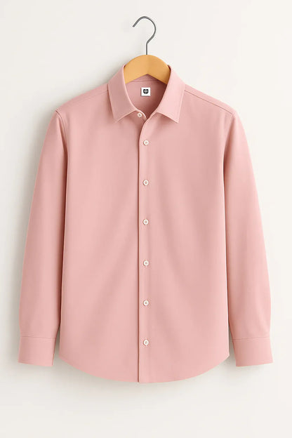 Gentlehaus's Signature Pink Camp Collar Design with Crisp Stitching and Polished Look Shirt