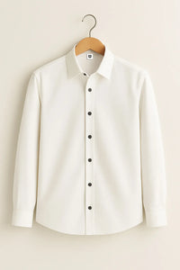 Gentlehaus's Signature White Camp Collar Design with Crisp Stitching and Polished Look Shirt