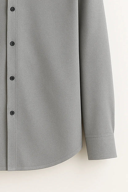 Gentlehaus's Signature Silver Camp Collar Design with Crisp Stitching and Polished Look Shirt