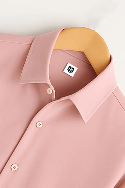 Gentlehaus's Signature Pink Camp Collar Design with Crisp Stitching and Polished Look Shirt